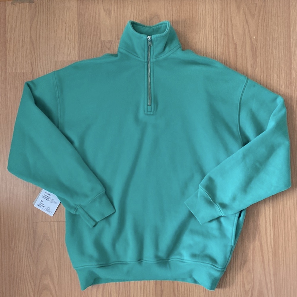 ❤️ Aritzia TNA Cozy Fleece Half Zip in Nature Green NWT